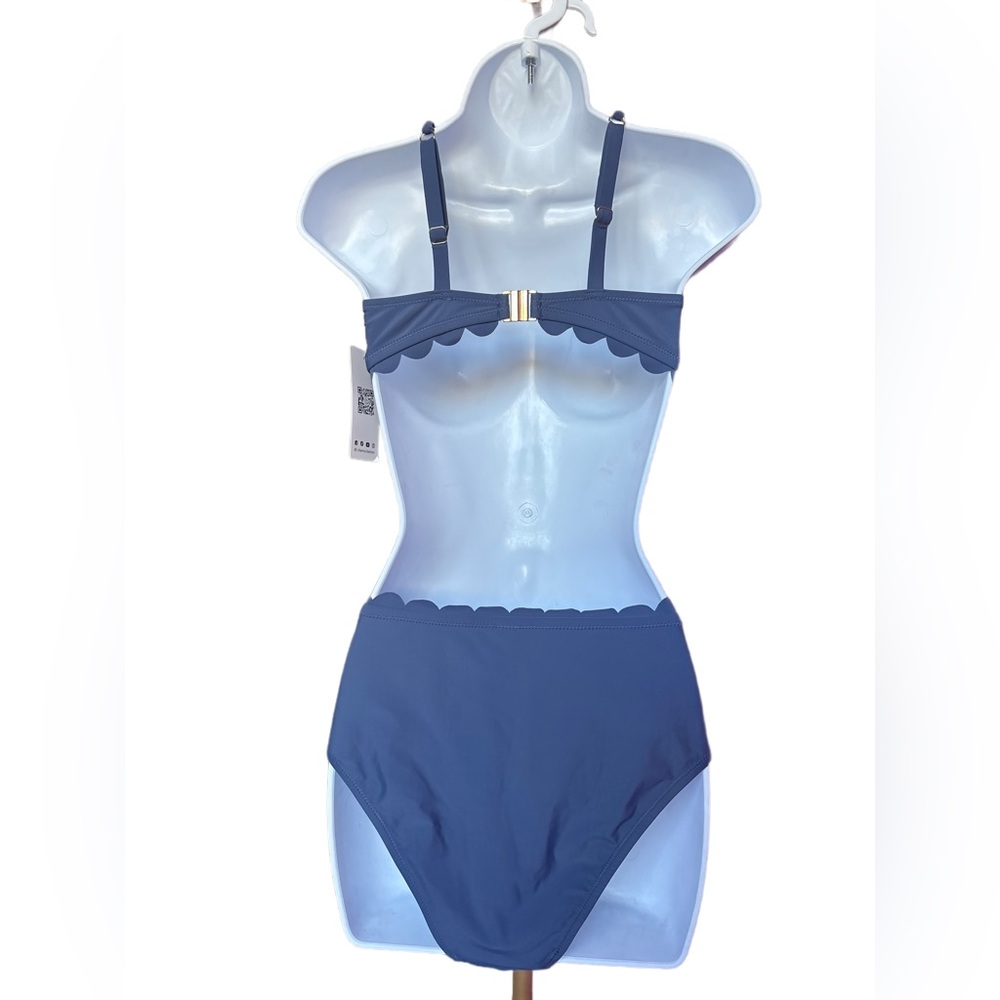 Blue Scalloped Bikini Set - Picture 3 of 5